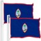 G128 2 Pack: Guam Guamanian Flag | 3x5 Ft | Printed 150D Polyester - Indoor/Outdoor, Vibrant Colors, Brass Grommets, Quality Polyester, Much Thicker More Durable Than 100D 75D Polyester